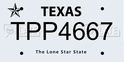TPP4667 Texas License Plate