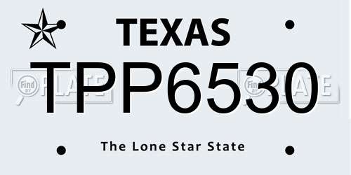 TPP6530 Texas License Plate