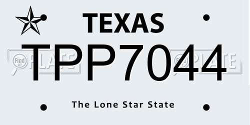TPP7044 Texas License Plate