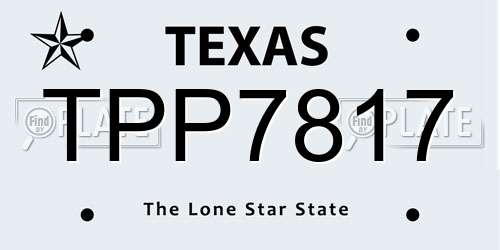 TPP7817 Texas License Plate
