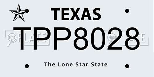 TPP8028 Texas License Plate