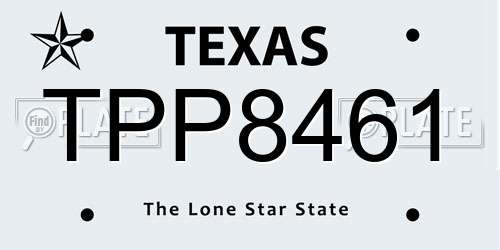TPP8461 Texas License Plate