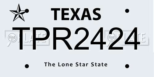 TPR2424 Texas License Plate