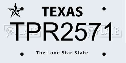 TPR2571 Texas License Plate