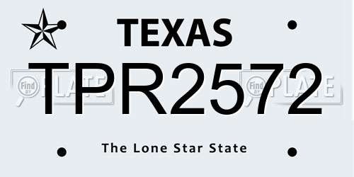 TPR2572 Texas License Plate
