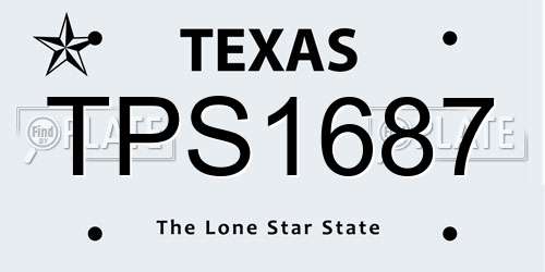 TPS1687 Texas License Plate