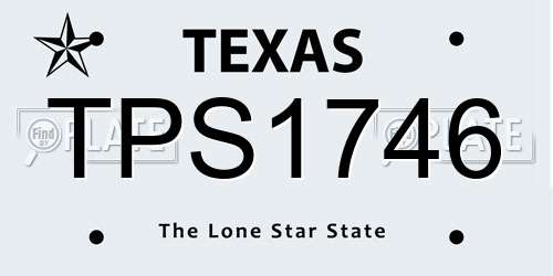 TPS1746 Texas License Plate