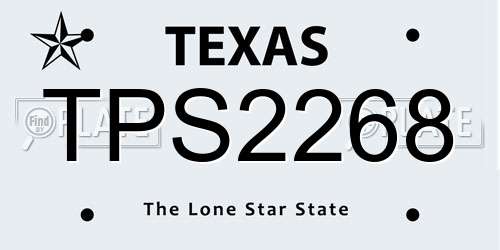 TPS2268 Texas License Plate