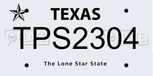 TPS2304 Texas License Plate