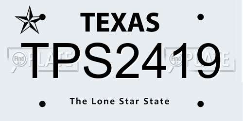 TPS2419 Texas License Plate