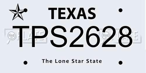 TPS2628 Texas License Plate
