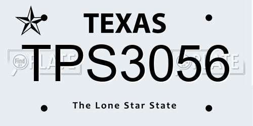 TPS3056 Texas License Plate