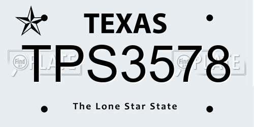 TPS3578 Texas License Plate