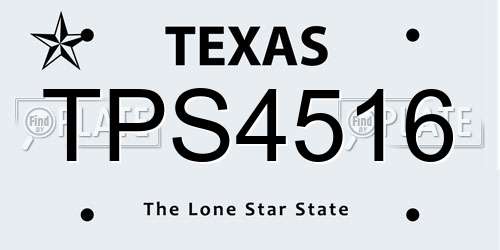 TPS4516 Texas License Plate