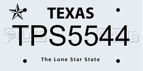 TPS5544 Texas License Plate