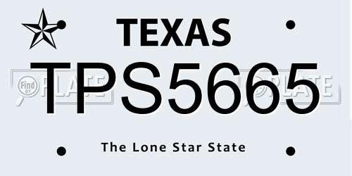 TPS5665 Texas License Plate