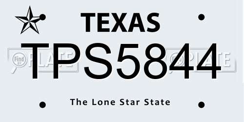 TPS5844 Texas License Plate