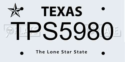 TPS5980 Texas License Plate