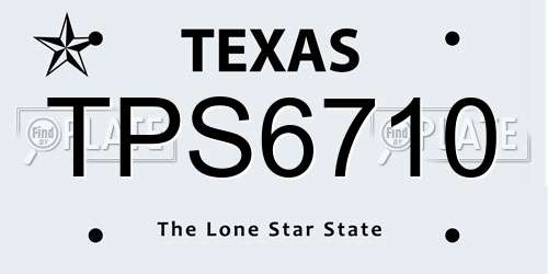 TPS6710 Texas License Plate