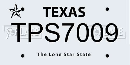 TPS7009 Texas License Plate