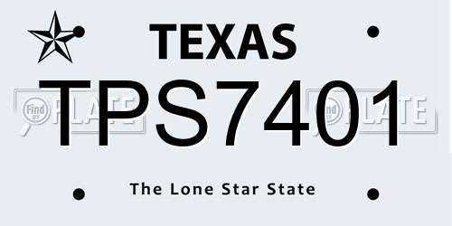 TPS7401 Texas License Plate