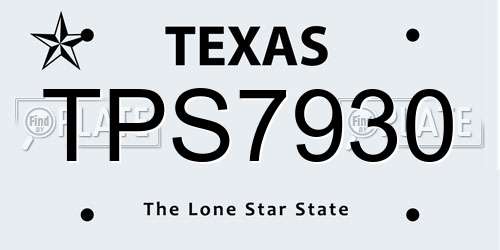 TPS7930 Texas License Plate