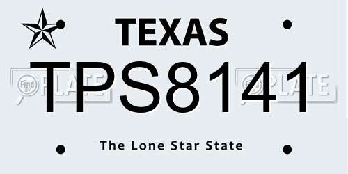 TPS8141 Texas License Plate