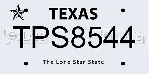 TPS8544 Texas License Plate
