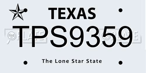 TPS9359 Texas License Plate
