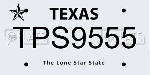 TPS9555 Texas License Plate
