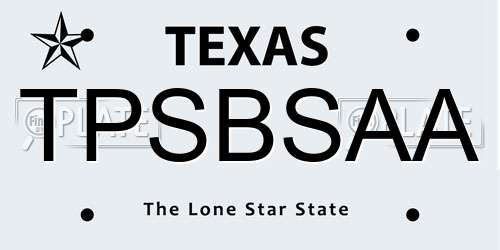 TPSBSAA Texas License Plate