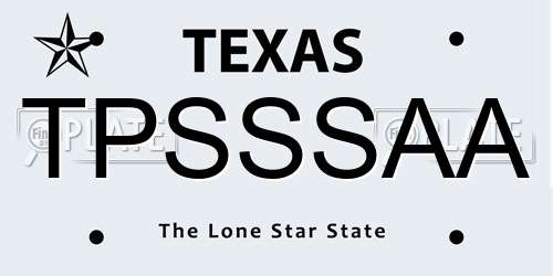 TPSSSAA Texas License Plate