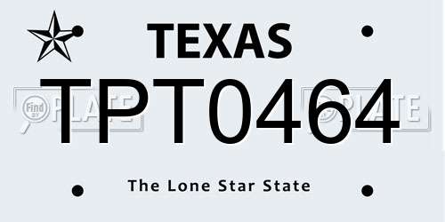 TPT0464 Texas License Plate