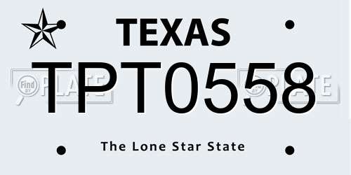 TPT0558 Texas License Plate