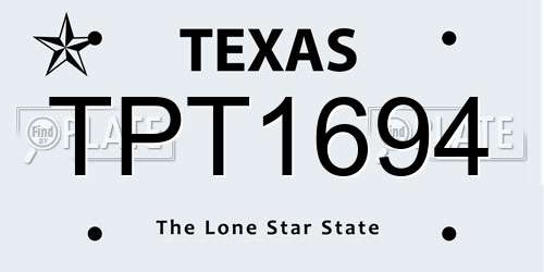 TPT1694 Texas License Plate