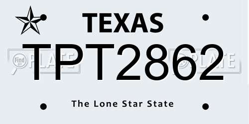 TPT2862 Texas License Plate