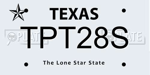 TPT28S Texas License Plate