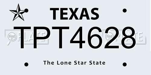 TPT4628 Texas License Plate