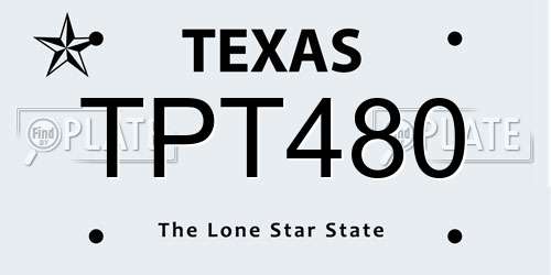 TPT480 Texas License Plate