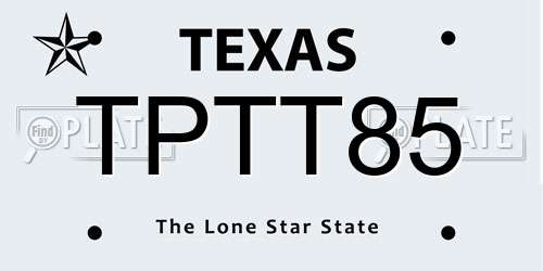 TPTT85 Texas License Plate