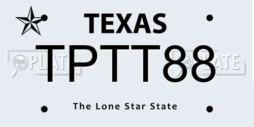TPTT88 Texas License Plate