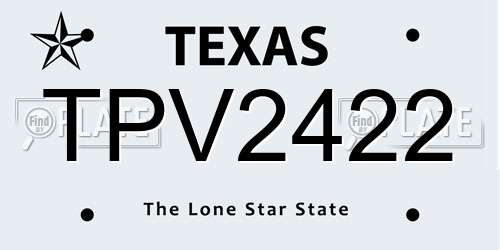 TPV2422 Texas License Plate