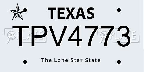 TPV4773 Texas License Plate