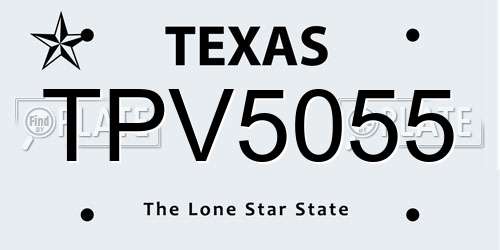TPV5055 Texas License Plate