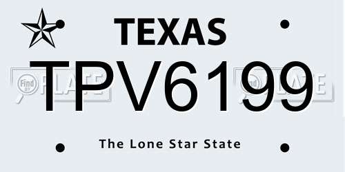 TPV6199 Texas License Plate