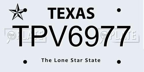 TPV6977 Texas License Plate