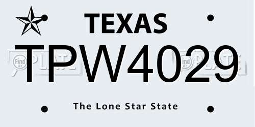 TPW4029 Texas License Plate