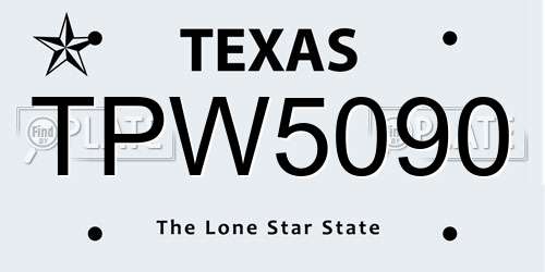 TPW5090 Texas License Plate