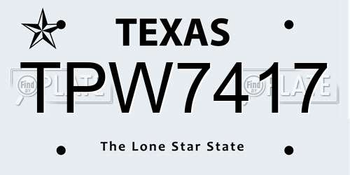 TPW7417 Texas License Plate