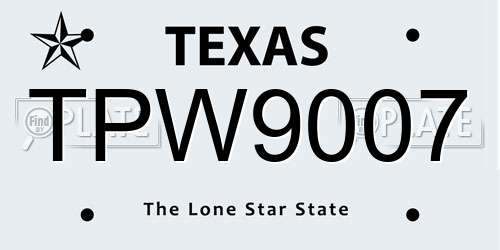 TPW9007 Texas License Plate